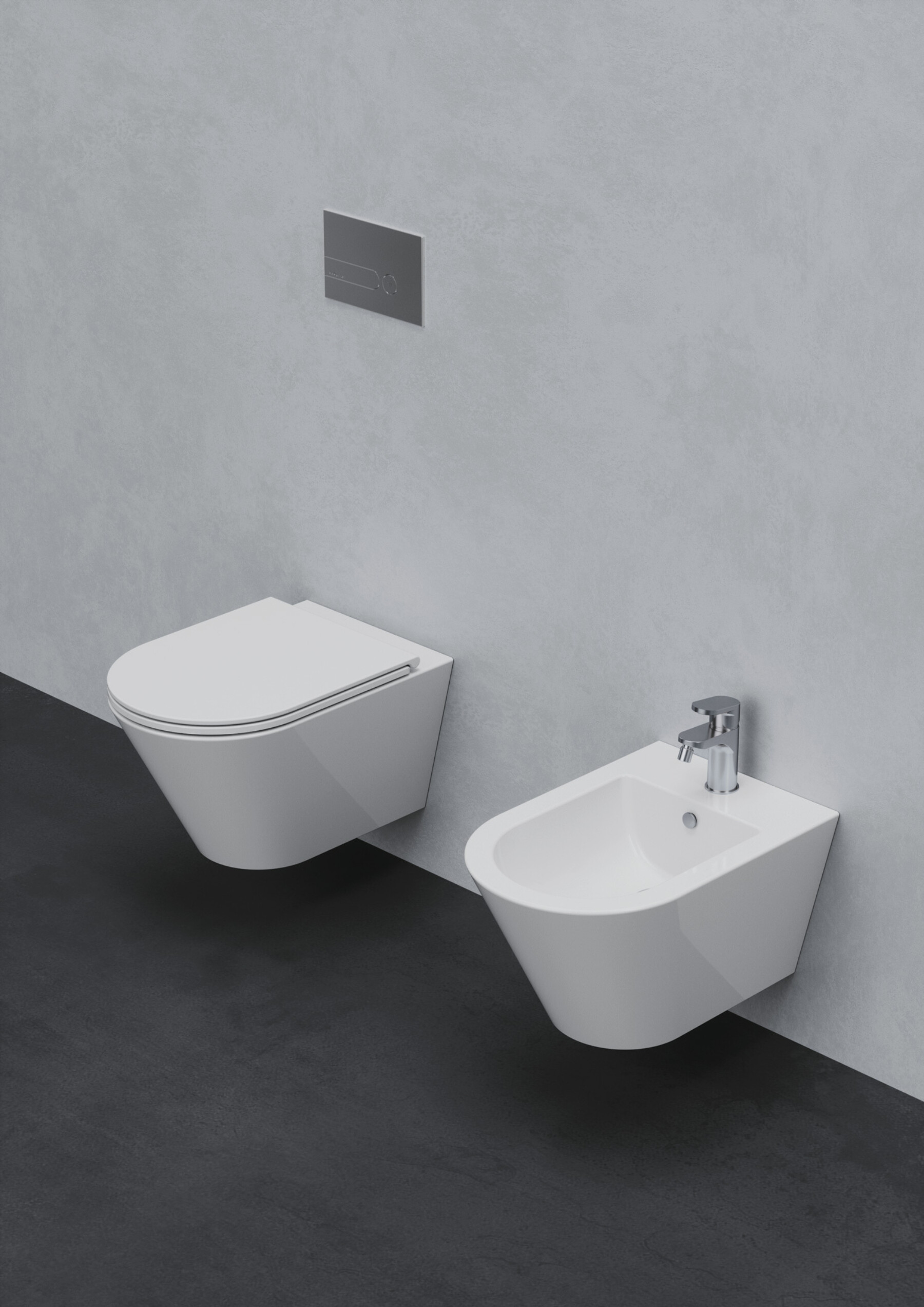 Forma viseča wc školjka in viseči bide